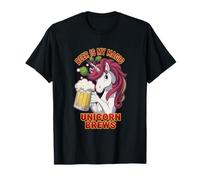 Unicorn Beer Is My Magic Brew Bevitori Fantasy Lovers Party Maglietta