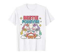 Unicorn Besties Forever Rainbow Cute Friends per ragazze Maglietta