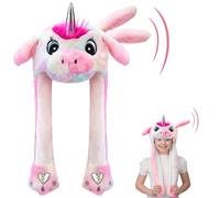 Unicorn Cappello con Orecchie Che Si Muovono, Peluche Cappello Unicorno con Orecchie Cappello Orecchie Che Si Muovono, Divertenti Cappellino con Orecchie Che Si Alzano Unicorno per Ragazze Donna