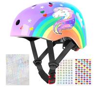 Unicorn Castle Kids Casco Bici Bambino con Adesivi Fai Da Casco Bambino per Monopattino Skateboard Mtb Bicicletta Scooter Pattini a Rotelle
