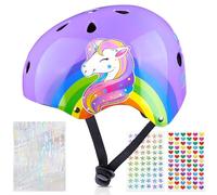 Unicorn Castle Kids Casco Bici Bambino con Adesivi Fai Da Casco Bambino per Monopattino Skateboard Mtb Bicicletta Scooter Pattini a Rotelle