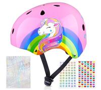 Unicorn Castle Kids Casco Bici Bambino con Adesivi Fai Da Casco Bambino per Monopattino Skateboard Mtb Bicicletta Scooter Pattini a Rotelle
