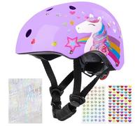 Unicorn Castle Kids Casco Bici Bambino con Adesivi Fai Da Casco Bambino per Monopattino Skateboard Mtb Bicicletta Scooter Pattini a Rotelle