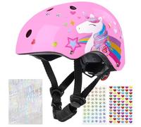 Unicorn Castle Kids Casco Bici Bambino con Adesivi Fai Da Casco Bambino per Monopattino Skateboard Mtb Bicicletta Scooter Pattini a Rotelle