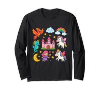 Unicorn Castle Rainbow Dreams Fantasy Maglia a Manica