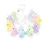 Unicorn Catena luminosa a forma pastello, in plastica, funzionamento a batteria, in confezione regalo.