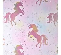Unicorn Cavalli Parati Bambini Camera da Letto - Lilla Rosa Bianco Glitter Viola