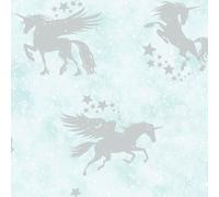 Unicorn Cavalli Parati Bambini Camera da Letto - Lilla Rosa Bianco Glitter Viola