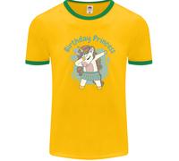Unicorn Compleanno Principessa 4th 5th 6th 7th 8th Uomo Ringer Fotl