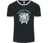 Unicorn Compleanno Principessa 4th 5th 6th 7th 8th Uomo Ringer Fotl