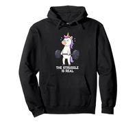 Unicorn Deadlift Gymrats Struggle Is Real Lifting Uomini Donne Felpa con Cappuccio