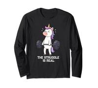 Unicorn Deadlift Gymrats Struggle Is Real Lifting Uomini Donne Maglia a Manica