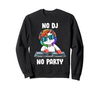 Unicorn Dj Rave Techno No Dj No Party Rave Felpa