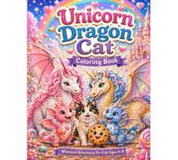 Unicorn Dragon Cat Coloring Book: Magical Fantasy Coloring Pages for Kids Ages 4-9