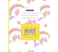 Unicorn Dreams Notebook: A notebook with unicorn design, rainbow , clouds and diamond