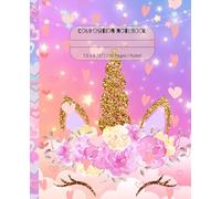 Unicorn Face Composition Notebook: 7.5 x 9.25” | 110 Pages | Ruled Paper | Great for School Note-taking or Personal Journal / Diary