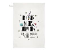 Unicorn Fate Sirene Waiting Per My Call Strofinaccio Piatto Panno Fairy