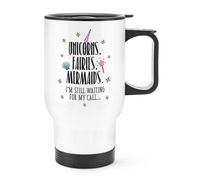 Unicorn Fate Sirene Waiting Per My Call Viaggio Tazza con Manico