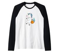 Unicorn Gioca a Basket Maglia con Maniche Raglan