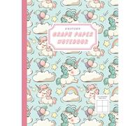 Unicorn Graph Paper Notebook: Graph Paper Math Composition Notebook for Kids | 1/2 Inch Squares, 8.5” x 11”, 100 Pages Quad Ruled 2x2 | Large Square ... Classes for Girls - Cute Pink Magical Unicorn