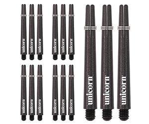 Unicorn Gripper 3 Shaft, Set di impugnature per Freccette, Nero (Schwarz - Schwarz), S