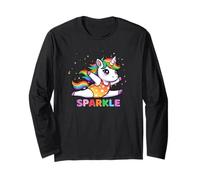 Unicorn Gymnast Sparkle Rainbow Leap Split Kids Girls Youth Maglia a Manica