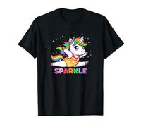 Unicorn Gymnast Sparkle Rainbow Leap Split Kids Girls Youth Maglietta