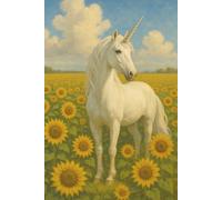 Unicorn in a Field of Sunflowers