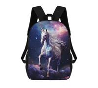 Unicorn in SpaceZaino Scolastico Per Bambini, Zaini Stampati in 3D, Zaini Alla Moda Per La Scuola Elementare E Media Per Ragazzi. 17inch