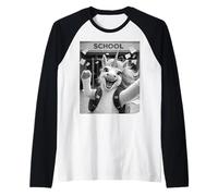 Unicorn Last Day of School Summer Break Divertente Meme Selfie Maglia con Maniche Raglan