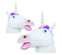 Unicorn Maschera Adulti Completo Testa Bianco Lattice Mitico Fantasia Accessorio