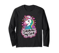 Unicorn Nurse Magical Nurse by Day Professione Arte Maglia a Manica