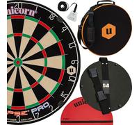 UNICORN Portable Darts Board | Unicorn on Tour | Eclipse Pro Sisal Bristle Board | with Door Fixings | Bag with Handles & Shoulder Strap
