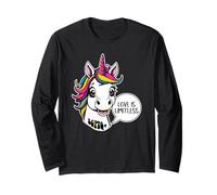 Unicorn Portrait - L'Amore è Senza Limiti - Fumetti Stile 1 Maglia a Manica