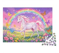 Unicorn Rainbow 1000 Piece Puzzle Recyclable Paper Magical Meadow Senior Puzzle Accessori per Gioco di Festa Idea Regalo Perfetta per Donne And Men Both 52x38cm/1000pcs