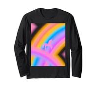 Unicorn Rainbow Aesthetic Nostalgic Aura 80s Inspired VTG Maglia a Manica