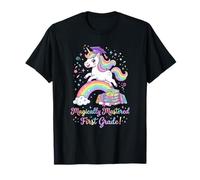 Unicorn Rainbow Magically Mastered First Grade Laurea Maglietta
