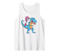 Unicorn Riding T rex Dinosaur Ragazzi Ragazze Bambini Regalo Uomini Canotta