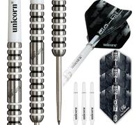 Unicorn Set di freccette Callan 'The Riot' Rydz Phase 2 | 90% tungsteno naturale con impugnatura ad anello bianco e nero Newcastle | Alette ultrafly durevoli | Punta in acciaio | 22 g