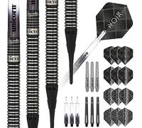 Unicorn Set di Freccette con Punta Morbida, Gary 'The Flying Scotsman' Anderson Noir Organic | Fusti in tungsteno 70% con Rivestimento in Titanio Nero | 18 g