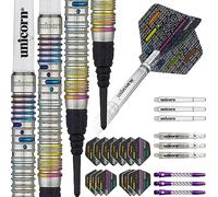 Unicorn Set di Freccette con Punta Morbida, Set di Freccette Seigo 'The Ninja' Asada Code Players Dna, fusti in tungsteno Naturale al 90% con Accenti in Titanio Multicolore, Confezione di