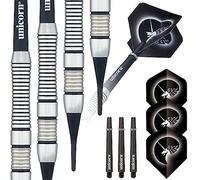 Unicorn Soft Tip Core Plus|Satinlux|Freccette a Punta Morbida Unisex, Argento/Nero, 18 g