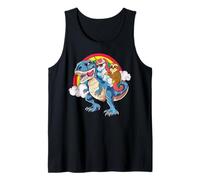 Unicorn & Sloth Riding T-Rex Cool Dinosaur, Uomo, Donna, Bambini Canotta