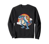 Unicorn & Sloth Riding T-Rex Cool Dinosaur, Uomo, Donna, Bambini Felpa