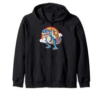 Unicorn & Sloth Riding T-Rex Cool Dinosaur, Uomo, Donna, Bambini Felpa con Cappuccio