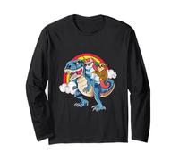 Unicorn & Sloth Riding T-Rex Cool Dinosaur, Uomo, Donna, Bambini Maglia a Manica