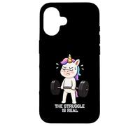 Unicorn Struggle Is Real Lifting Deadlift Gymrats Uomini Donne Custodia per iPhone 16
