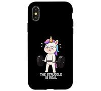 Unicorn Struggle Is Real Lifting Deadlift Gymrats Uomini Donne Custodia per iPhone X/XS