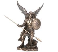 Unicorn Studio Statuetta in bronzo dell'Arcangelo Raffaele Dio ha guarito con scudo e lancia