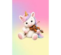 Unicorn Violin Notebook: Rainbow: 6 x 9 120-Page RAINBOW Paper Lined Music Journal for Violin and Unicorn Lovers